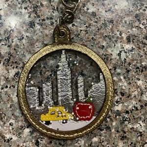 Coach Charm Big Apple Gold City Snow Globe Clip